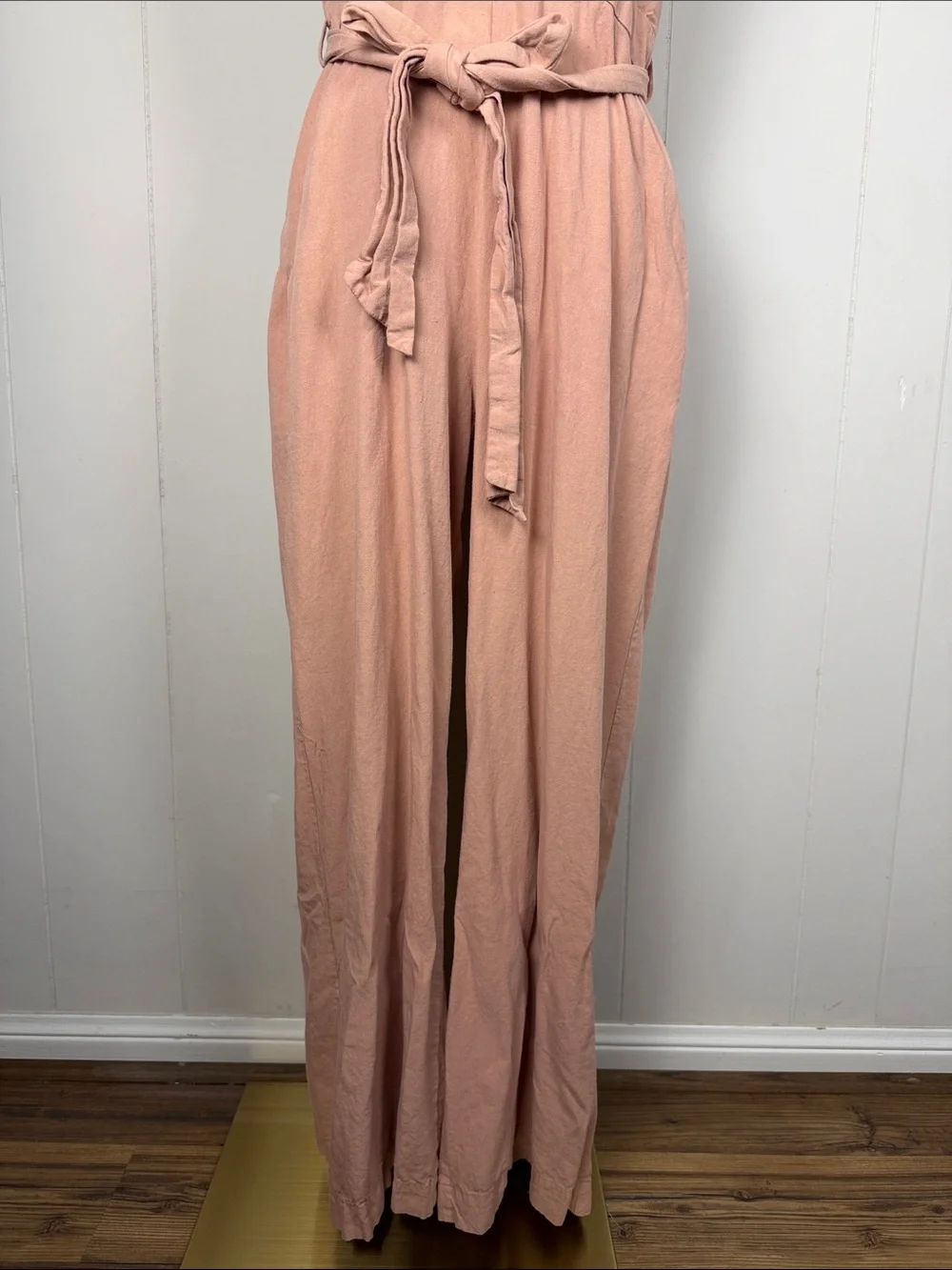 Zara Linen Blend Rustic Jumpsuit Long Size Large Boho Earthy Indie Resort